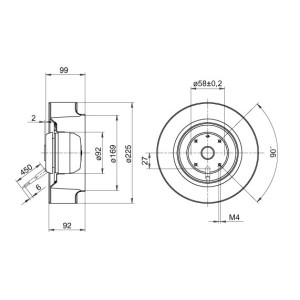 R4E225-AA01-15 fläktmotor radial