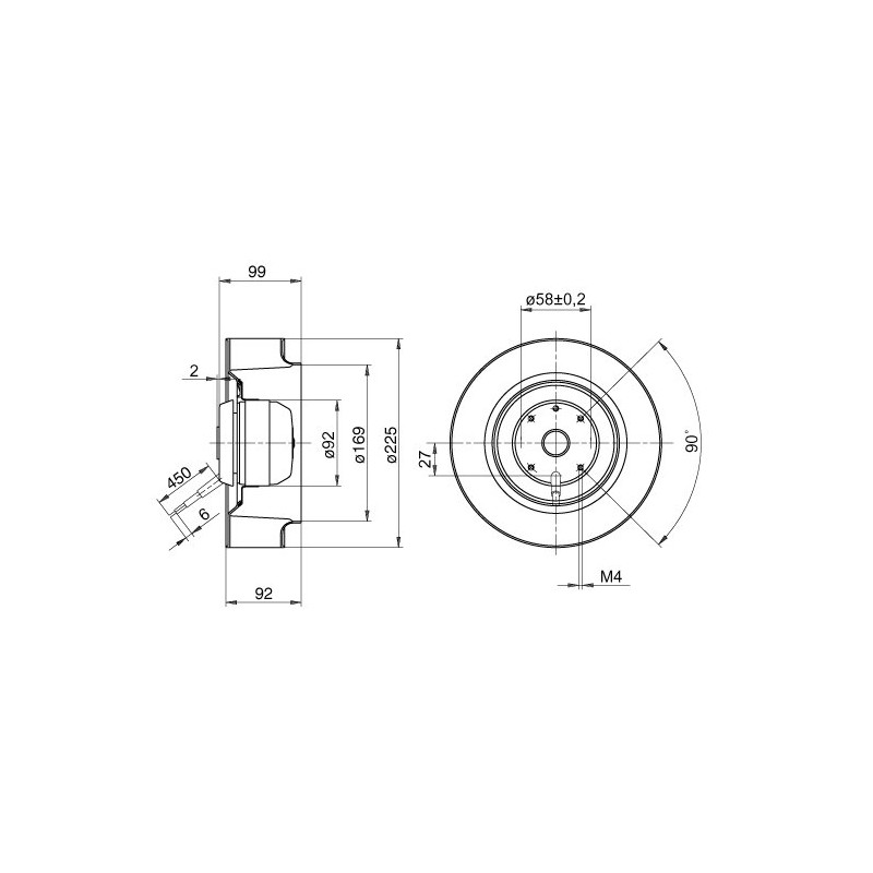 R4E225-AA01-15 fläktmotor radial