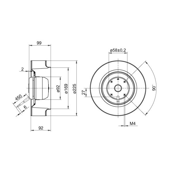 R4E225-AA01-15 fläktmotor radial