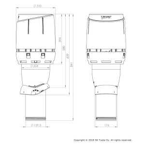 Vilpe Villahuv paket 160-125 2-KUP BETONG SVART