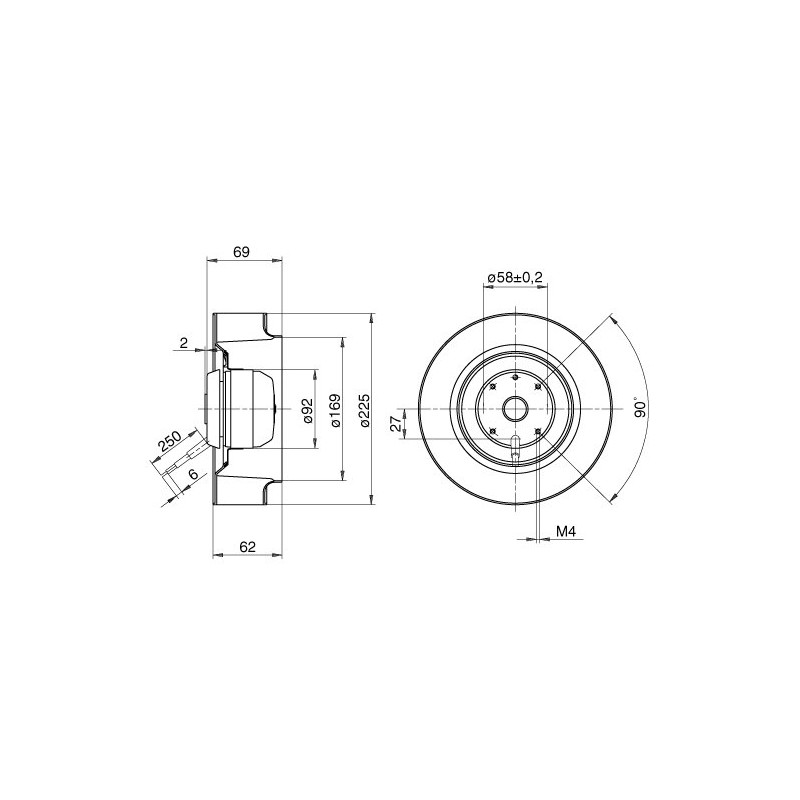 R2E225-AB05-37 fläktmotor radial