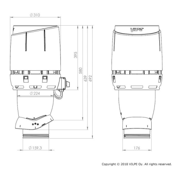 VILLAFLÄKT ECO160P FLOW 2-KUP BETONG  GRÅ