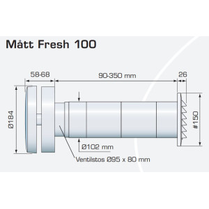 Väggventil F100 D102 vit 