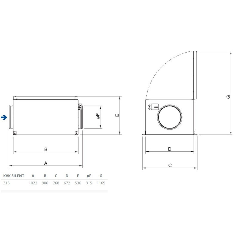 Systemair KVK Silent 315 AC Kanalfläkt isolerad