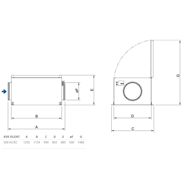 Systemair KVK Silent 500 AC Kanalfläkt isolerad