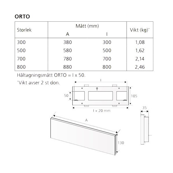 ORTO 800 Överluftsdon Swegon