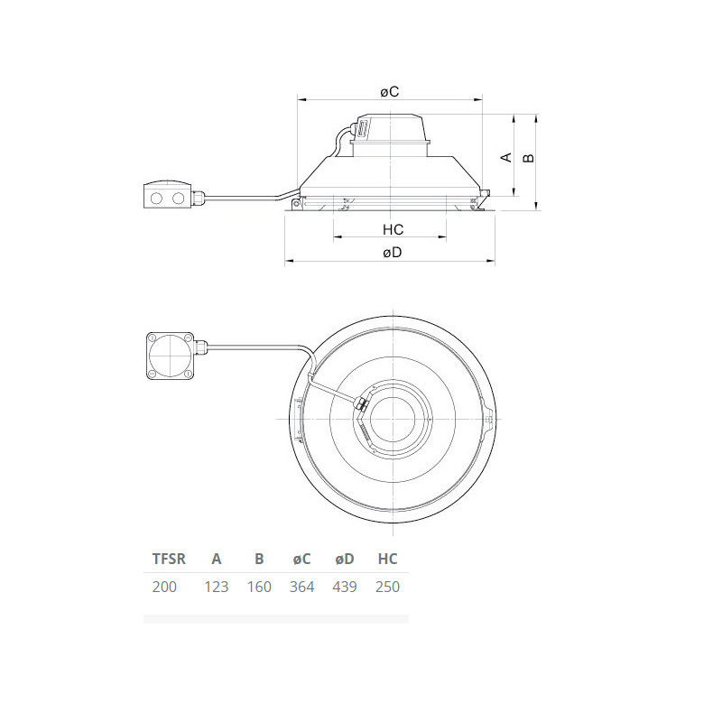 Systemair TFSR 200 Takfläkt svart 177 l/s