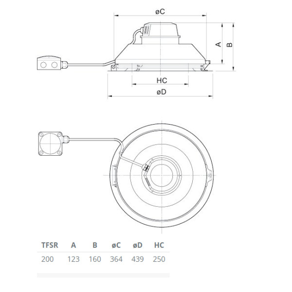 Systemair TFSR 200 Takfläkt röd 177 l/s