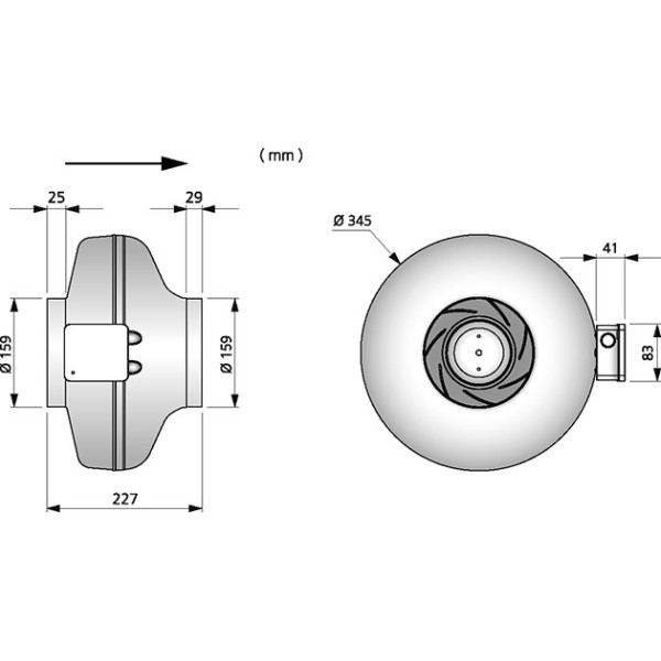 CK 160 C1 aut tp Kanalfläkt