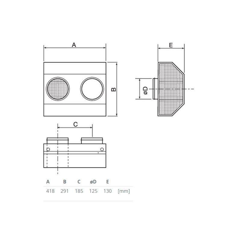 Systemair CVVX 125 svart Kombidon