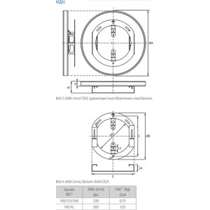 ÖLR 100/125/160 Cirkulärt överluftsdon (Par)