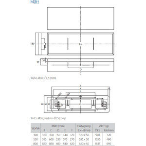 ÖLS 800 Rektangulärt Överluftsdon KB (ink. ram)