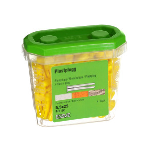 Plastplugg GUL 5,5X25 100/FRP