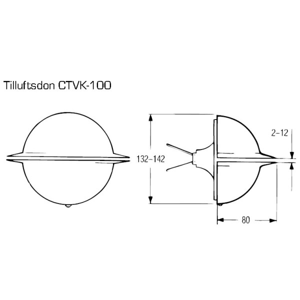 Fläkt Woods Tilluftsdon CTVK 100mm