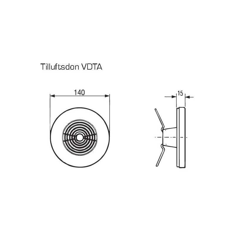 Fläkt Woods Tilluftsventil VDTA 125mm