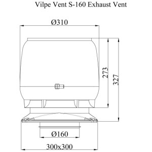 Vilpe Takfläkt E220 S Ø160 Svart