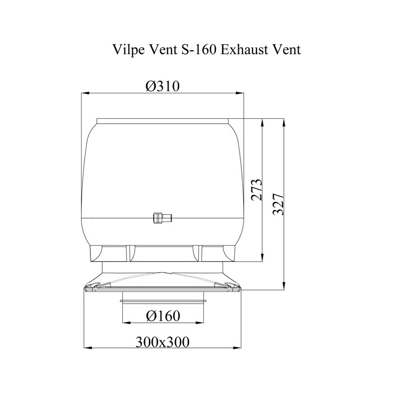 Vilpe Takfläkt E220 S Ø160 Svart