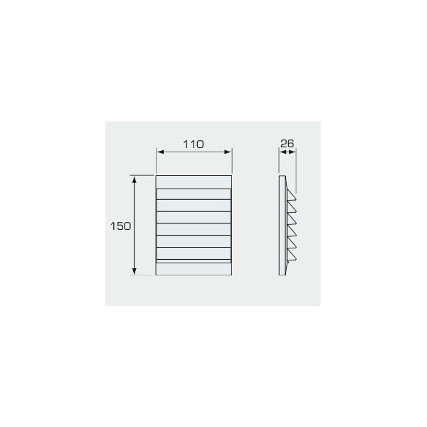 Utvändigt panelgaller 110x150 Vit