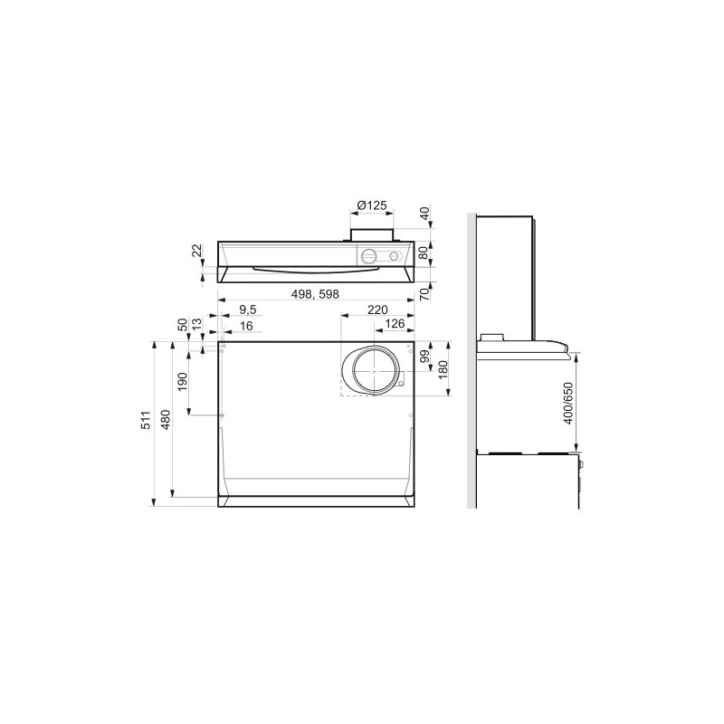 Franke F251-10 60cm RF Cent. Lgh