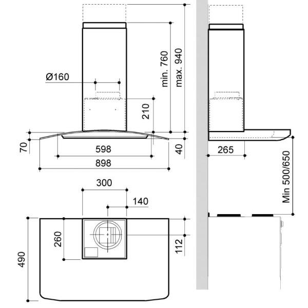 Flexit Vision-E Rostfri 60cm