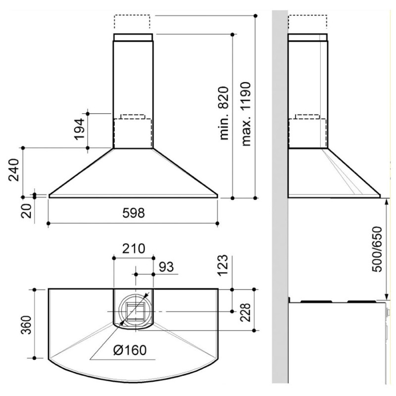 Flexit Elegant E/F Vit 60cm