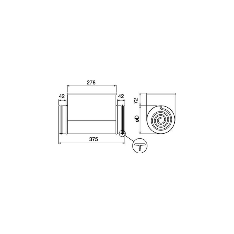 Kanalvärmare CB 315/12,0KW 400V-3