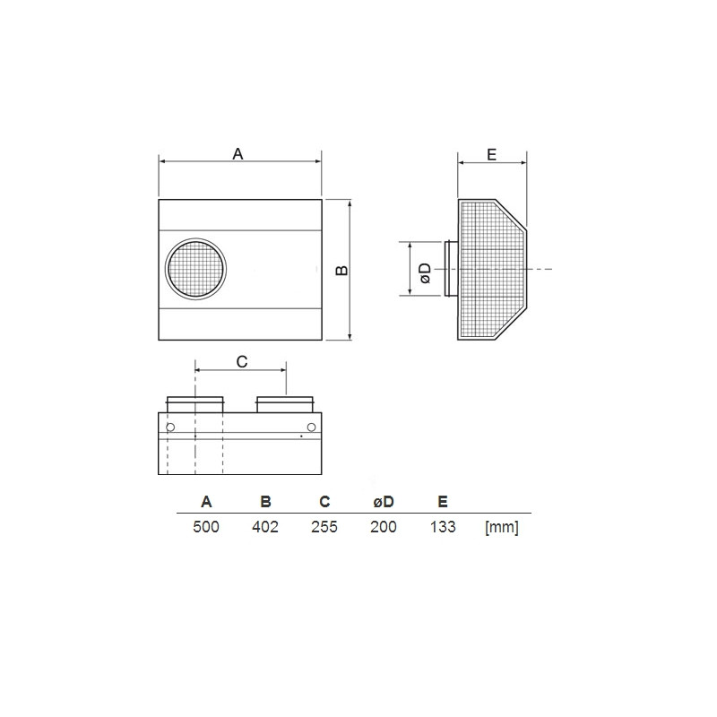 Systemair CVVX 200 Kombidon Svart 200mm