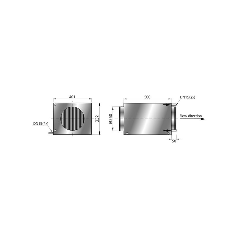 Kylbatteri paket 3-vägsventil Heru 2,5kW