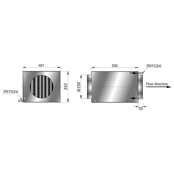 Kylbatteri paket 3-vägsventil Heru 2,5kW