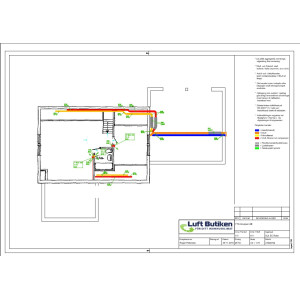 Ventilationsritning FTX system 2-plan 0-140 m2