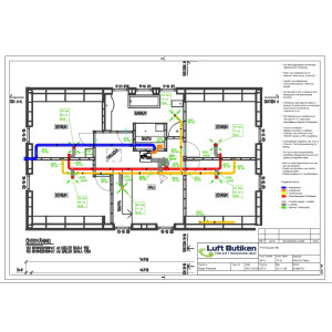 Ventilationsritning FTX system 1-plan 181-240 m2