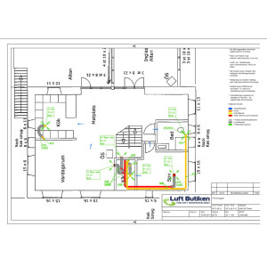 Ventilationsritning FTX system 1-plan 301-350 m2