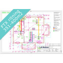 Ventilationsritning FTX system 1-plan 351-400 m2