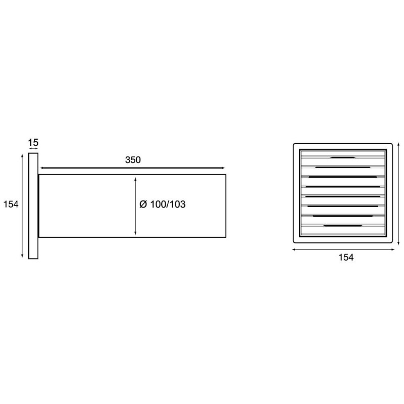 Flexit 100FL Väggenomföring 100 mm