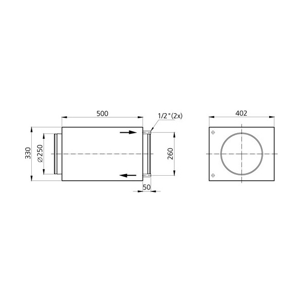 Kylbatteri paket 2-vägsventil Heru 130 T 2,5kW