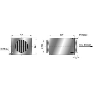 Kylbatteri paket 3-vägsventil Heru 130 T 2,5kW