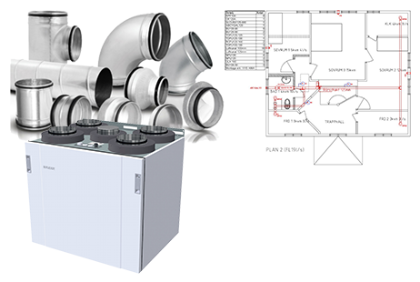 ftx paket inklusive ritning och ventilationsprodukter